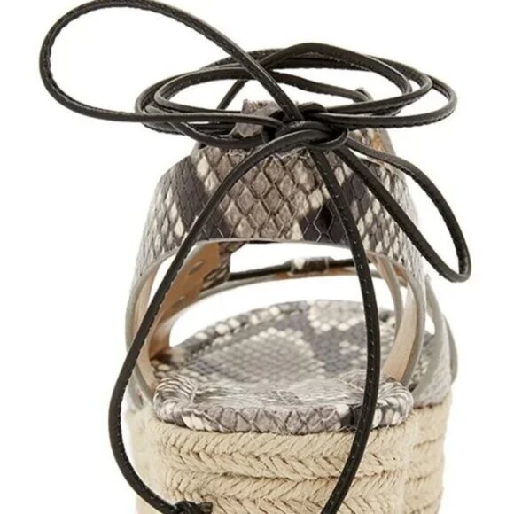 NWOB Michael Michael Kors Sofia Leather Espadrille Wedge Sandals - Picture 6 of 7